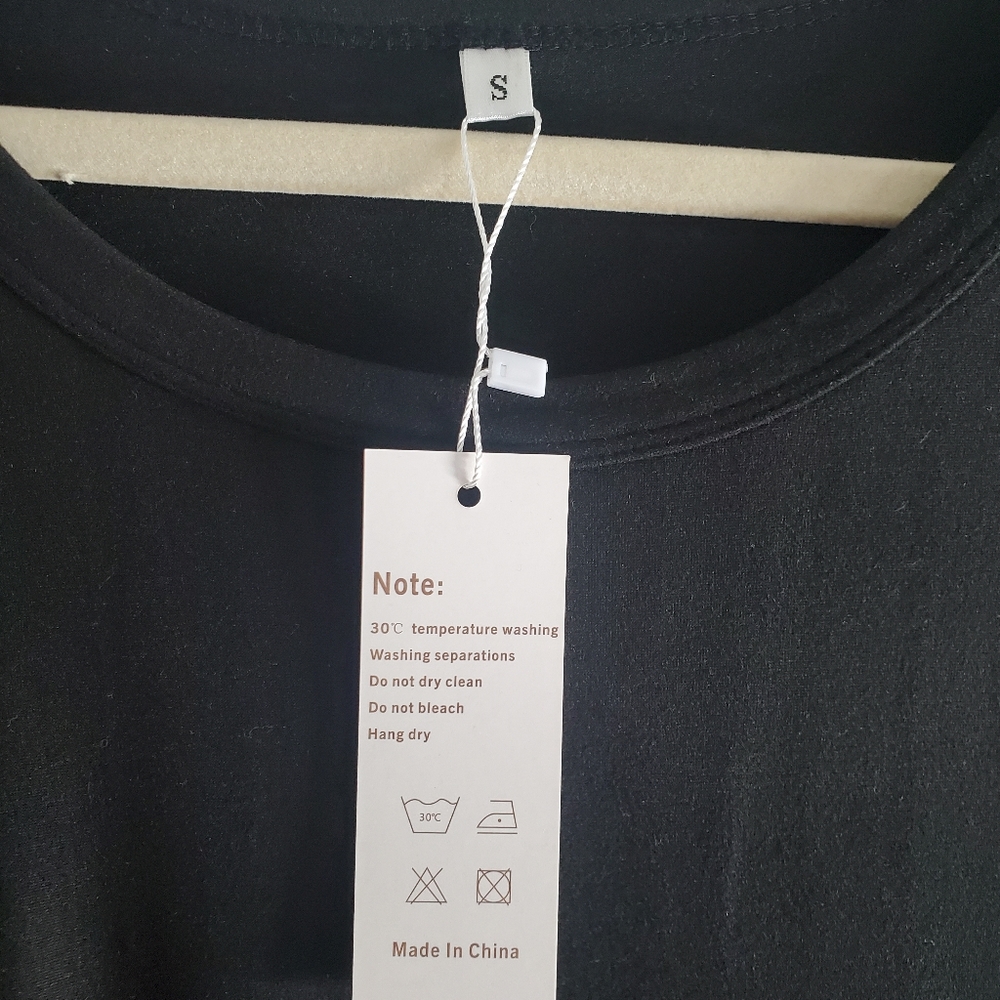 NWT Long Black‎ Long Sleeve Maxi Comfort Womans Dress Size Small  New With Tags - Picture 2 of 6